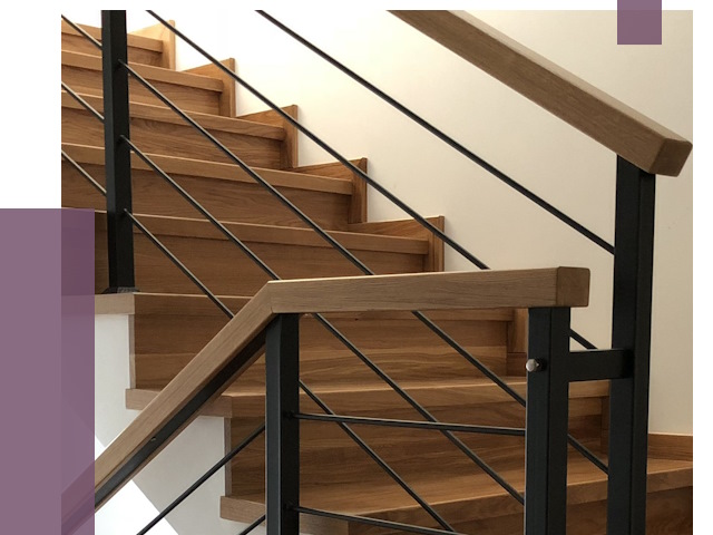 Обшивка металлической лестницы деревом в Оренбурге от 4322 руб.