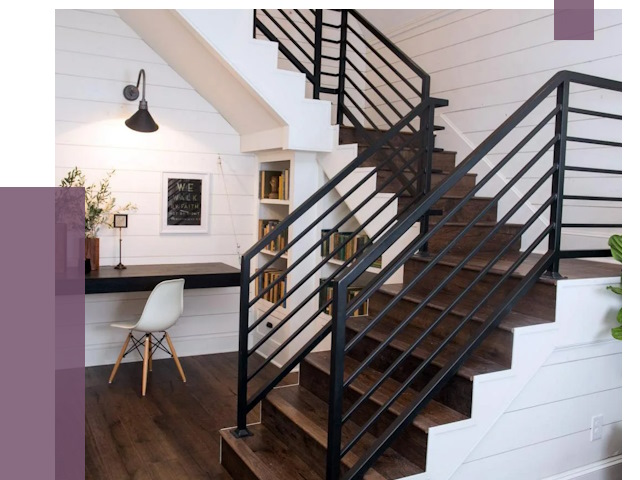 Перила для лестницы в доме в Оренбурге от 7373 руб. — ПРОЛЁТ-Рнб