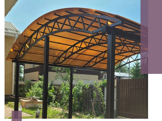 Изготовление навесов под ключ в Оренбурге из качественных материалов