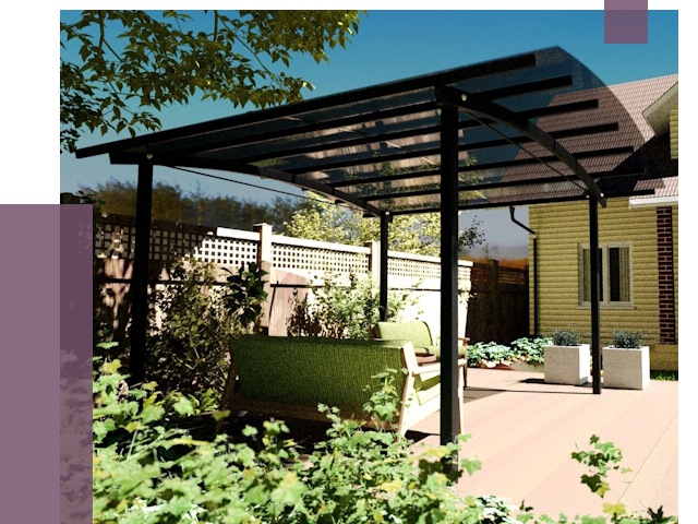 Навесы для террасы в Оренбурге от 12965 руб. под ключ | ПРОЛЁТ-Рнб