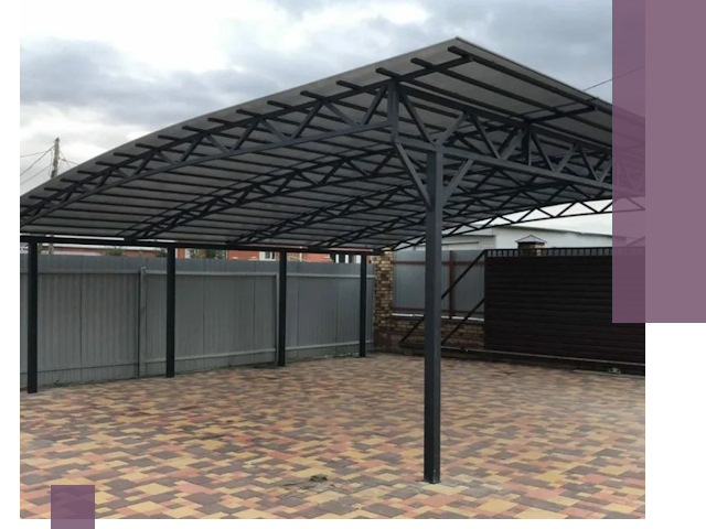 Металлические навесы под ключ в Оренбурге — изготовление и монтаж