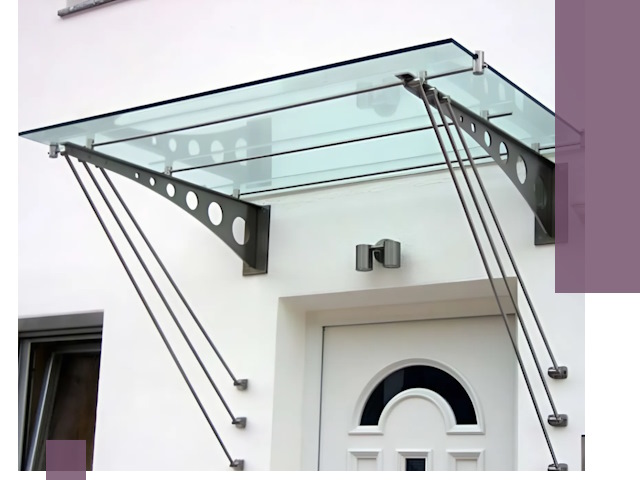 Козырьки над входом под ключ в Оренбурге — изготовление и монтаж