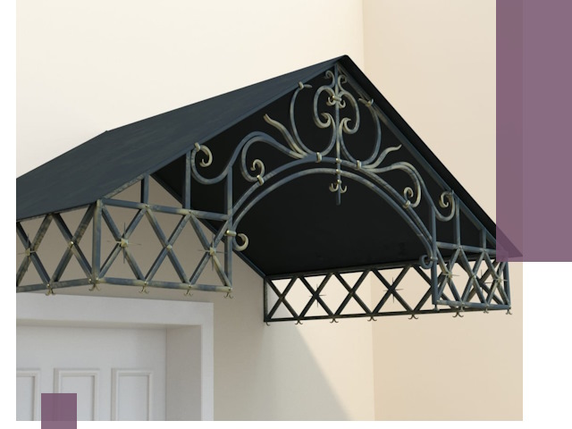 Двускатные металлические козырьки под ключ в Оренбурге