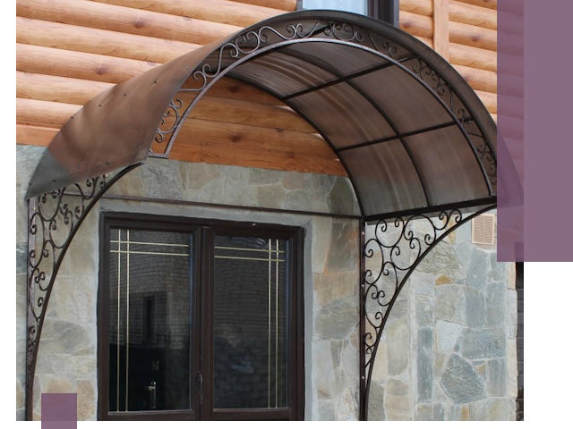 Арочные козырьки под ключ в Оренбурге: изготовление и монтаж